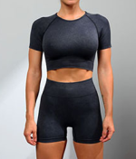 Running suit fitness suit seamless yoga shorts yoga suit - Image 2