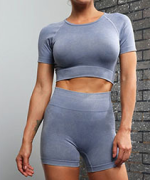 Running suit fitness suit seamless yoga shorts yoga suit - Image 3